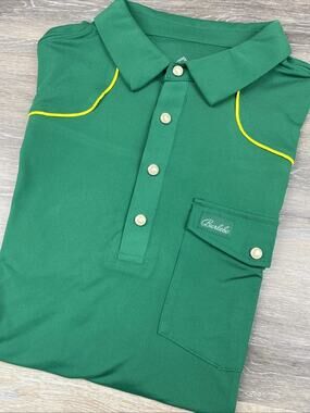 NWT Burlebo Performance Polo Men's 2XL John Deere Green Pearl Snap (1086)